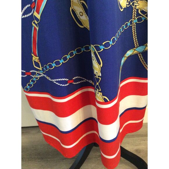 Plus size 2X Nautical rope Dress Long Sleeve Tacera Blue - Picture 7 of 9